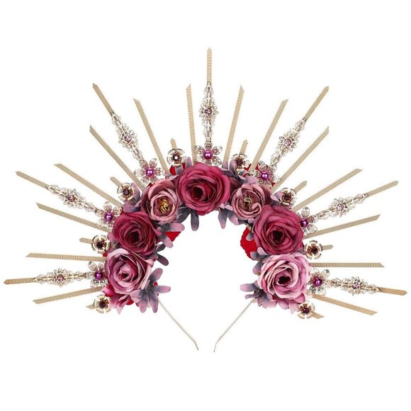 Other - Renfaire Flower Halo Crown Handmade Fantasy Cosplay Wedding Fairy Goddess